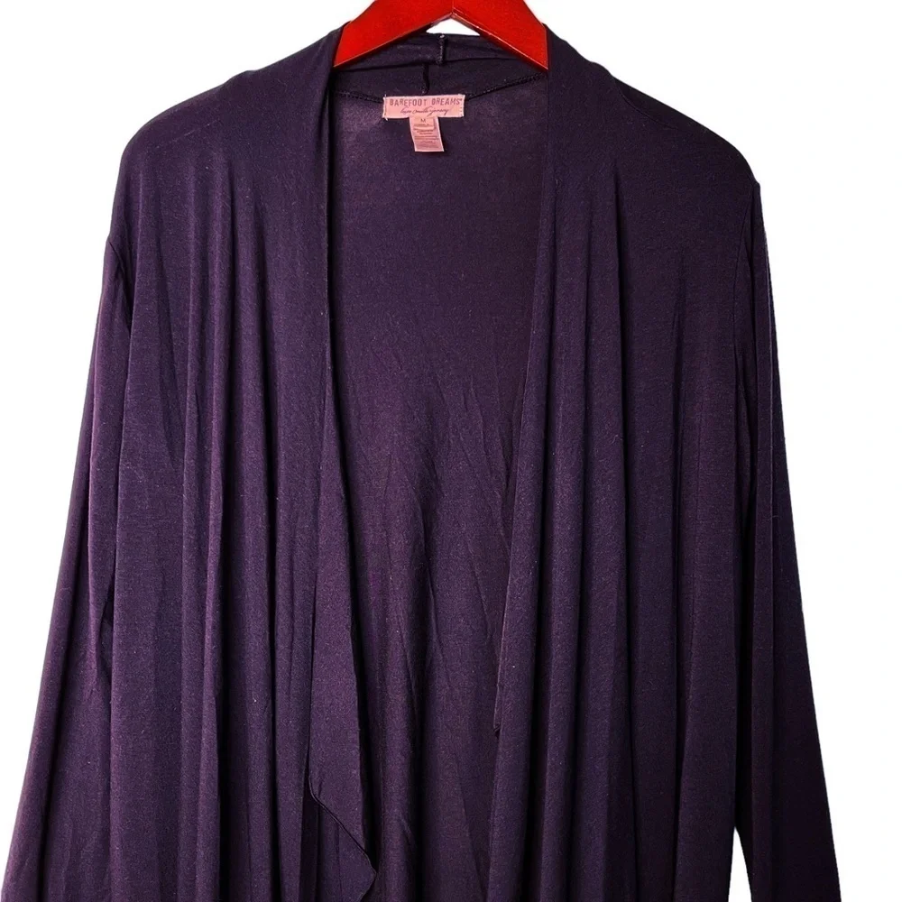 BAREFOOT DREAMS Jersey Knit Cardigan Wrap Sweater Size Medium in Black